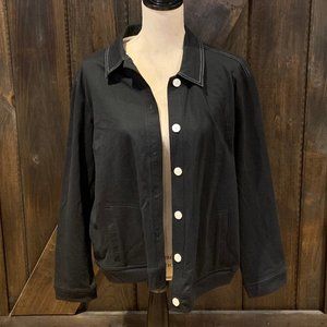 Links Black button up sweater jacket